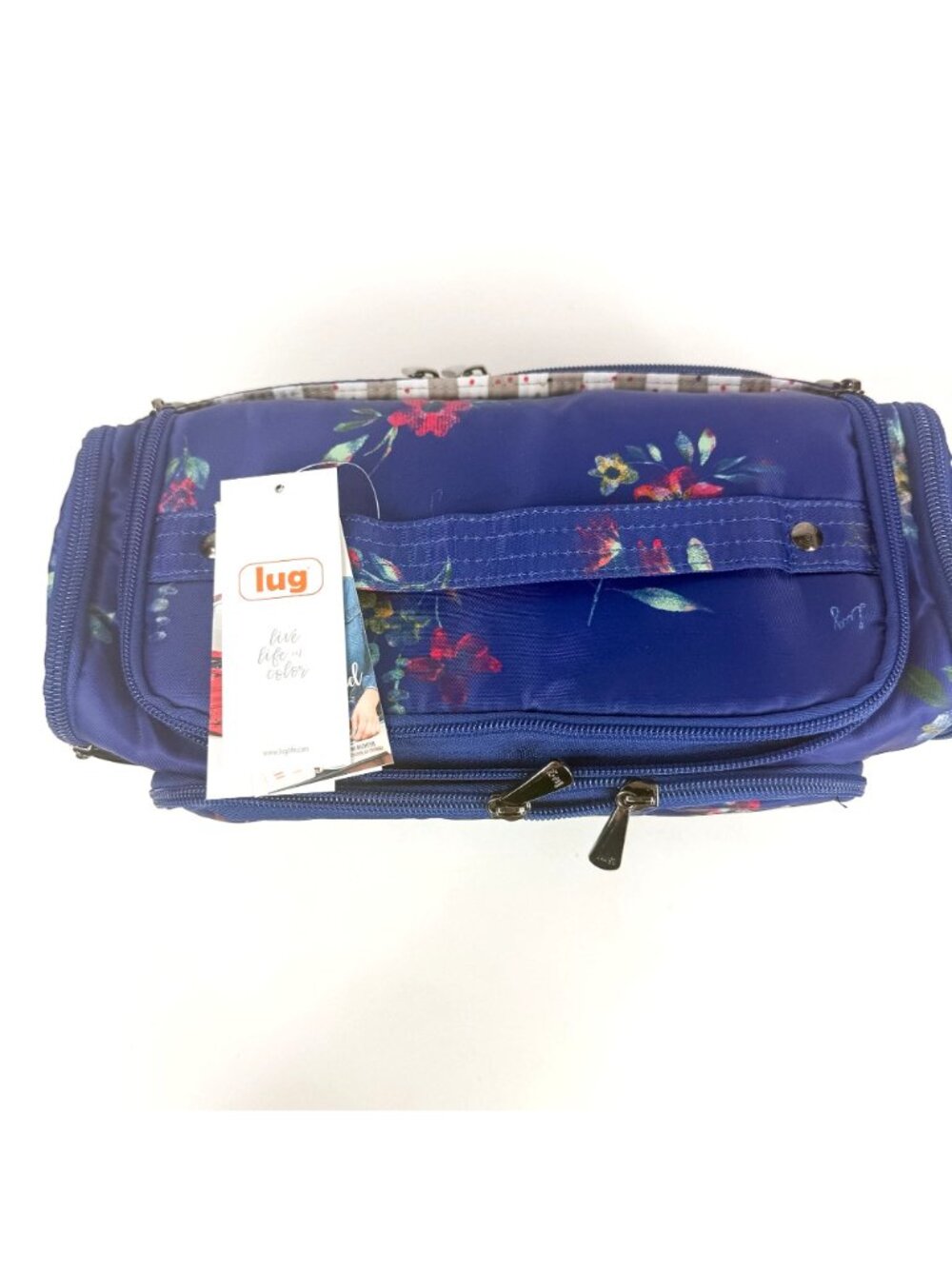 LUG Trolley Bouquet Blue Duo Cosmetic Cases Set Of 2 Medium & Small New - Picture 2 of 7